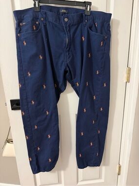 Polo by Ralph Lauren Sullivan Slim Navy Chinos with Colorful Embroidered Polo